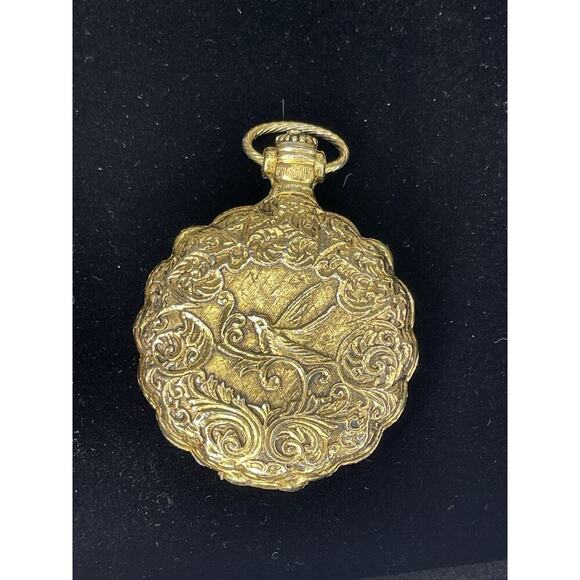 Vintage MAX FACTOR GOLDEN LARK Watch-Style Compact Unique Mini - Picture 1 of 5